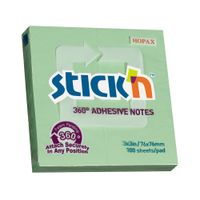 Stick'n Notas Adhesivas 360° Verde Pack 100 unid