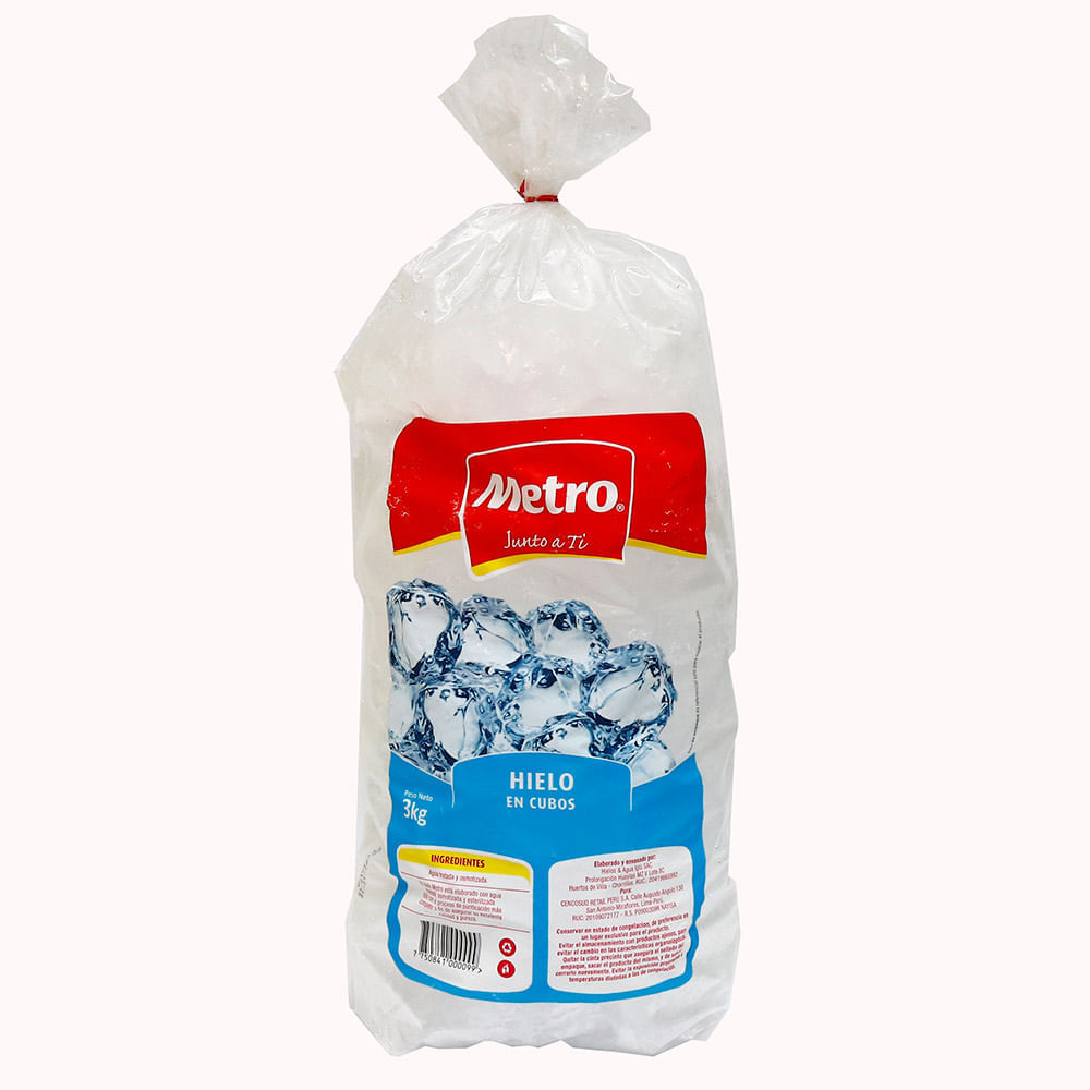 Hielo Metro Bolsa 3 kg