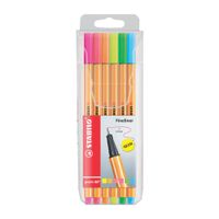 Set 6 Fineliner Stabilo Point 88 Neón