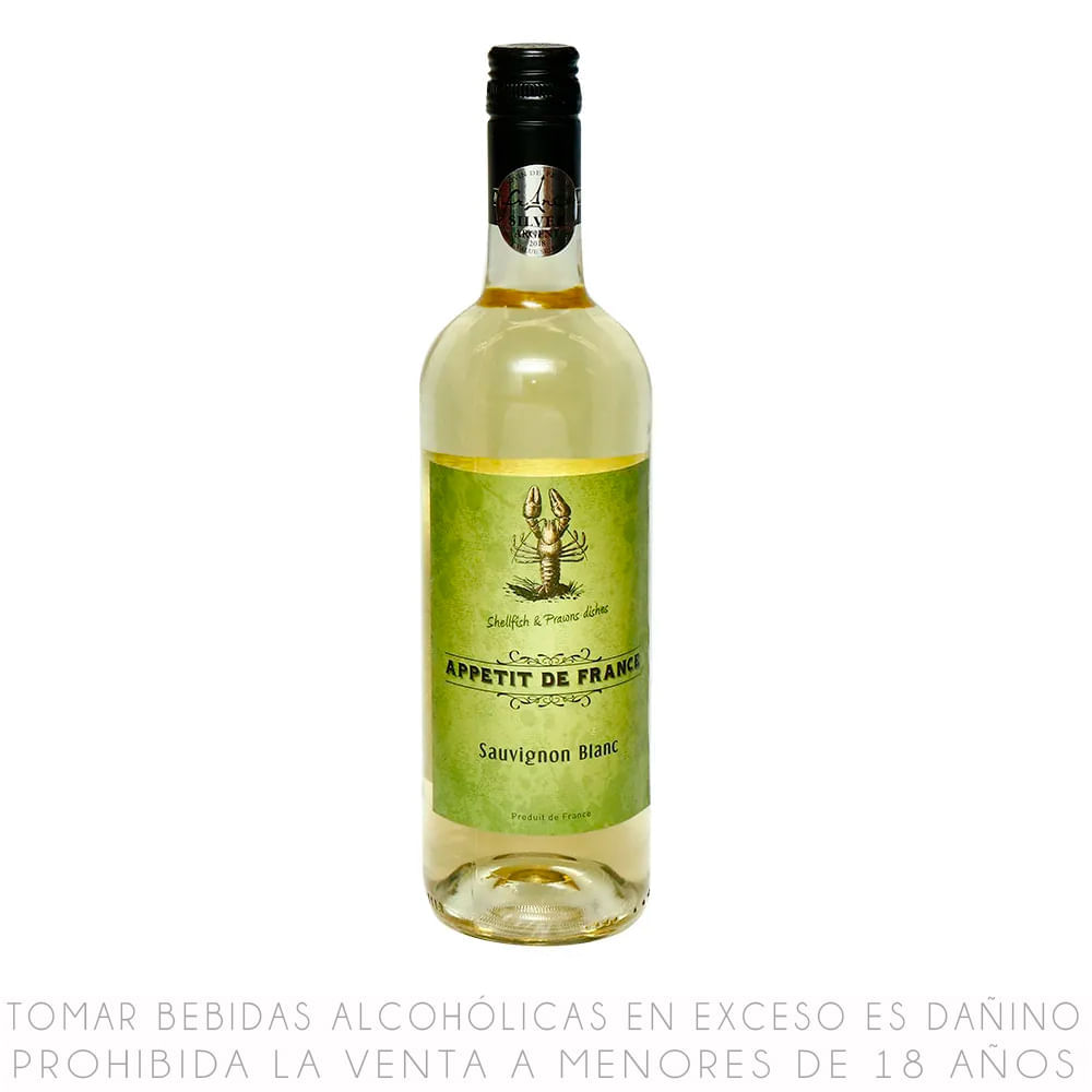 Vino Blanco Sauvignon Blanc Appetit De France Botella 750ml