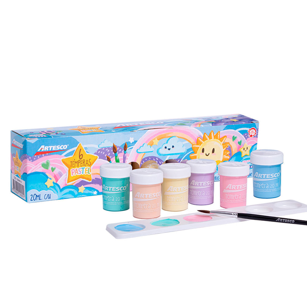 Artesco Témpera Pastel Pote 20 ml Caja 6 unid