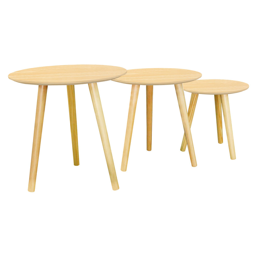Set x3 Mesas M+Desig Grape Natural