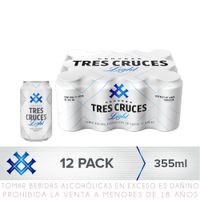 Twelvepack Cerveza Tres Cruces Light Lata 355ml