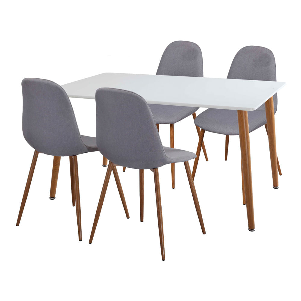M+Design Juego de Comedor 4 Sillas Crispin Blanco