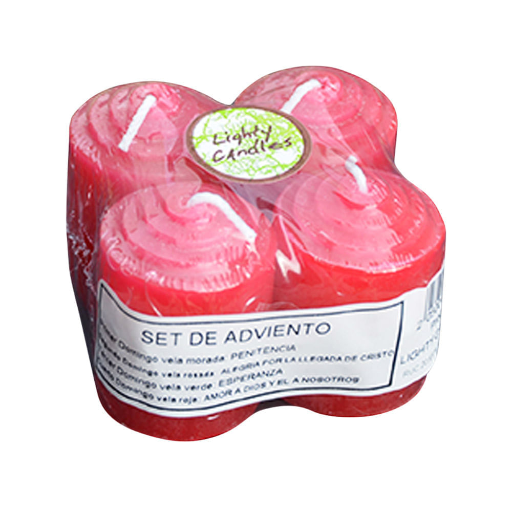 Lighty Candles Velas de Adviento Pack 4 unid Rojo