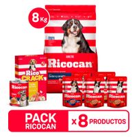 Ricocan Pack Alimento para Perros Adultos 8 unid