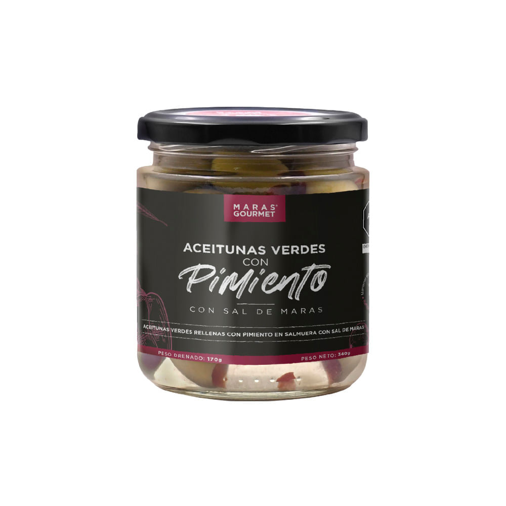 Aceituna Verde con Pimiento Maras Gourmet 340g