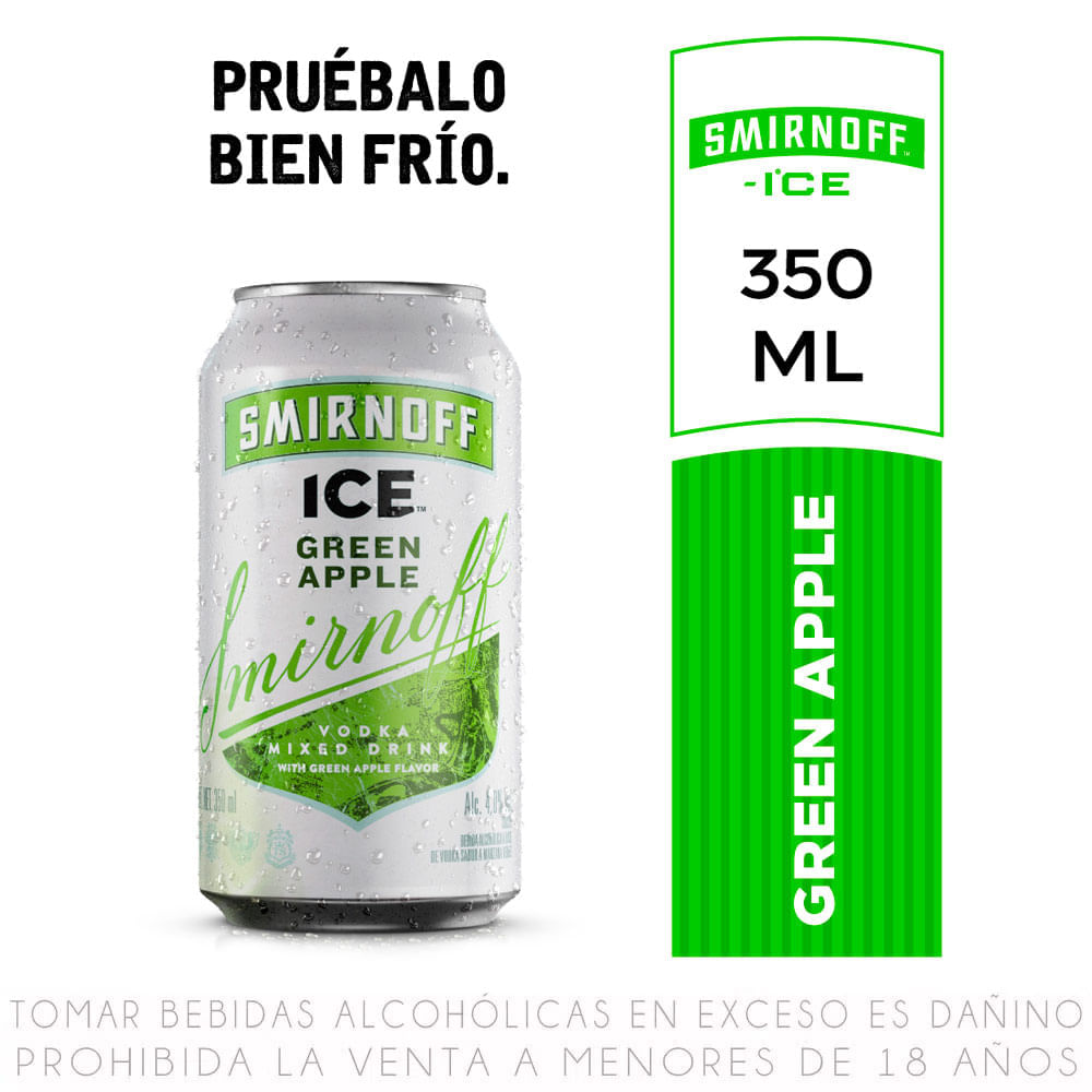 Vodka Ready to Drink Greem Apple Bite Smirnoff Lata 350 ml