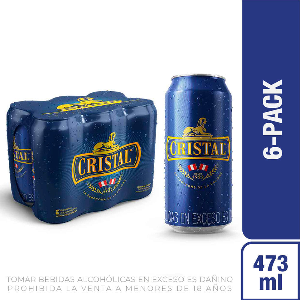 Sixpack Cerveza Cristal Lata 473ml