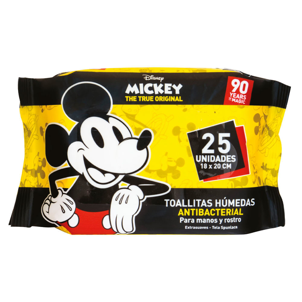 Toallitas Húmedas Antibacteriales Tuinies Mickey 25un