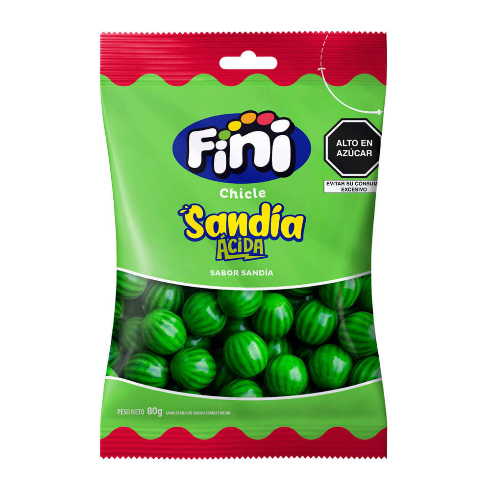 Chicle Sabor Sandía Fini Sandía Ácida 80g