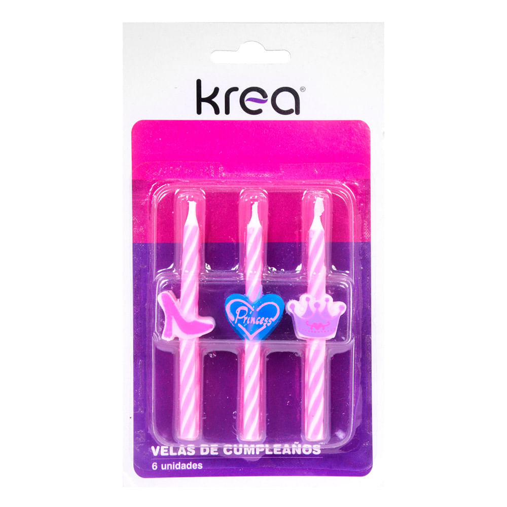Velas de Cumpleaños Princesa Paquete 6 unid