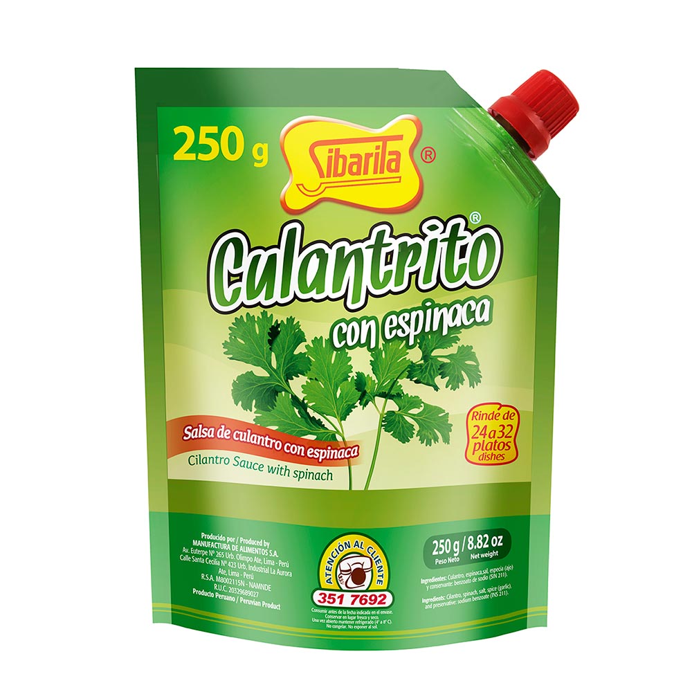 Salsa De Culantro Con Espinaca Culantrito Sibarita Doypack 250 g