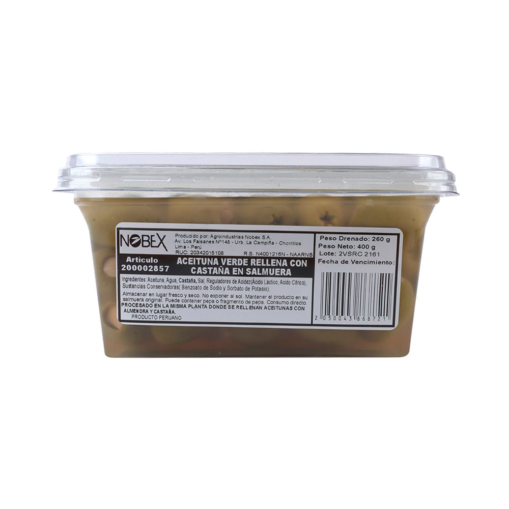 Aceitunas Verdes Rellenas con Castañas 260g
