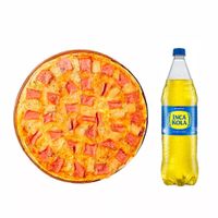 Pizza Hawaiana Familiar Metro + Gaseosa Inca Kola Sin Azúcar 1L