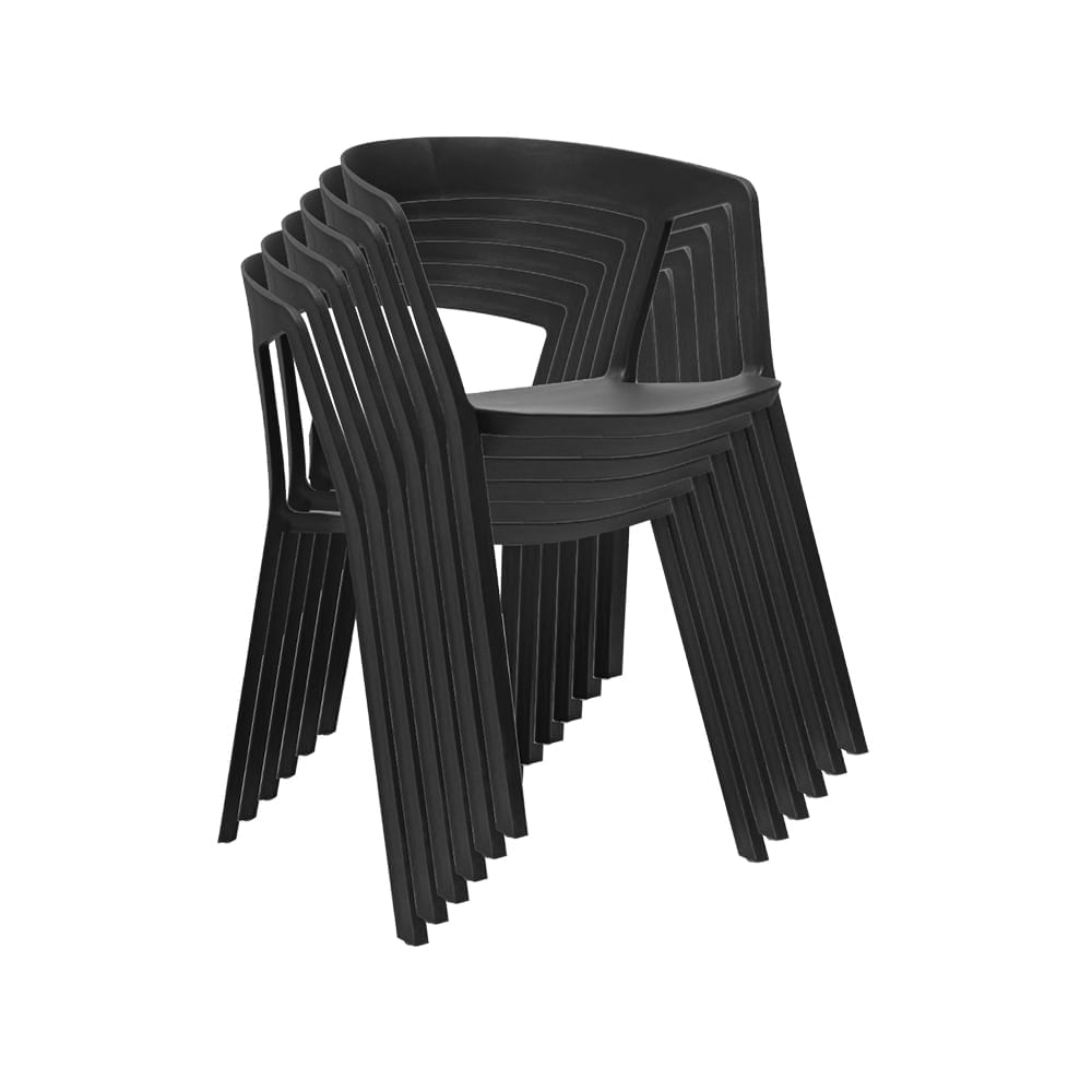 Ziyaz Silla Fija Alice 6 unid Negro