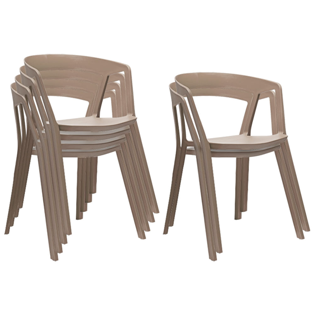 Ziyaz Silla Fija Alice 6 unid Gris Liso