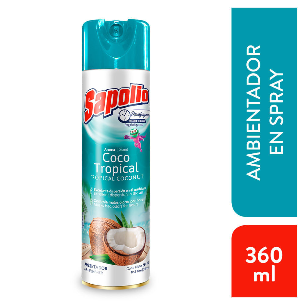 Ambientador en Aerosol Sapolio Coco Tropical 360ml