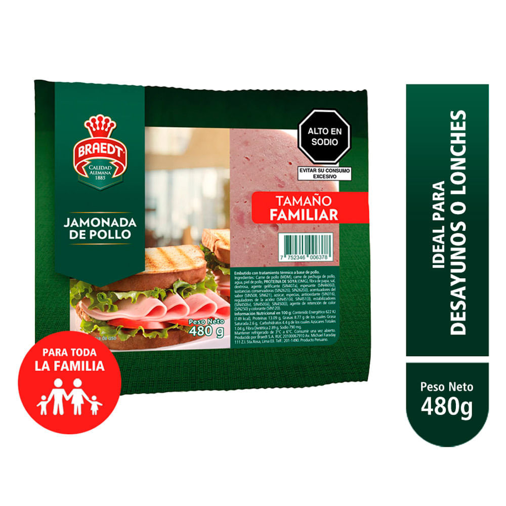 Jamonada de Pollo Braedt 480g