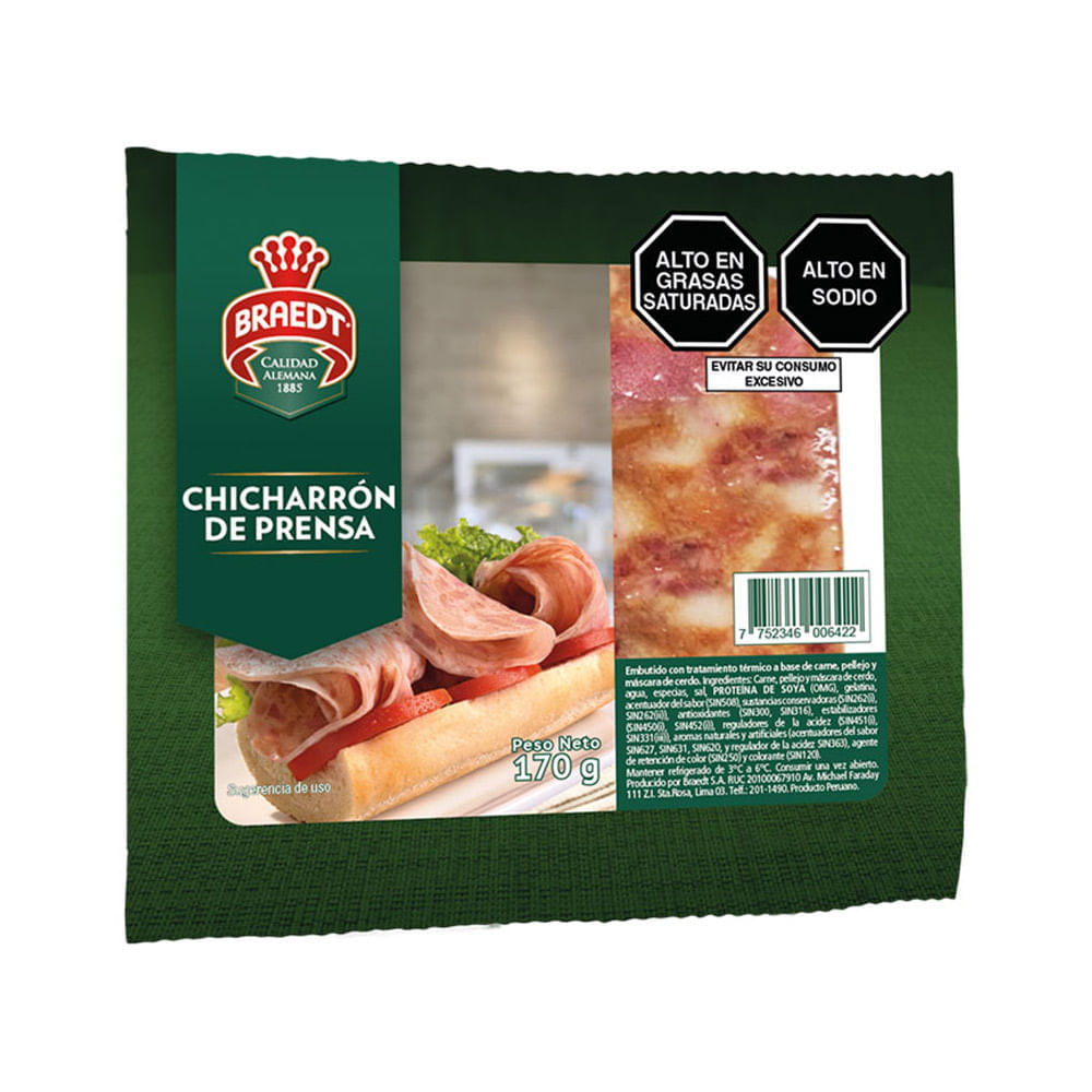 Chicharrón de Prensa Braedt 170g