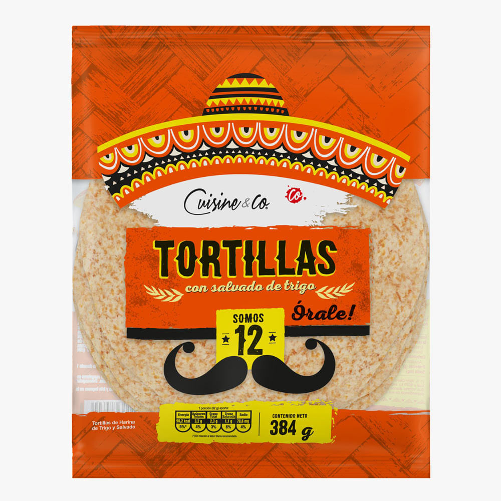 Tortillas con Salvado de Trigo Cuisine & Co 12un