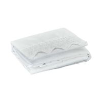 Krea Juego de Sábanas Labradas 1.5 Plazas Blanco