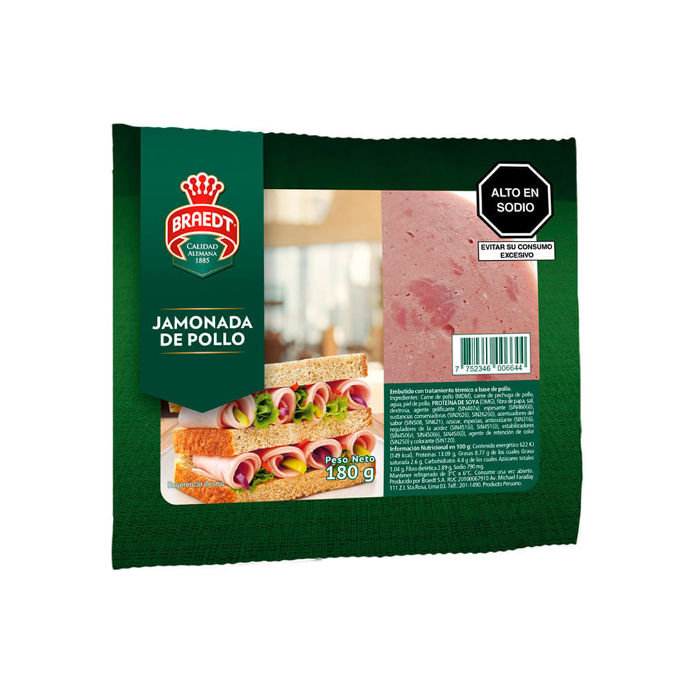 Jamonada de Pollo Braedt 180g
