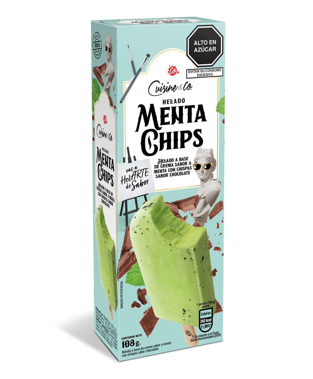 Paleta de Helado Cuisine & Co Menta Chips 108g