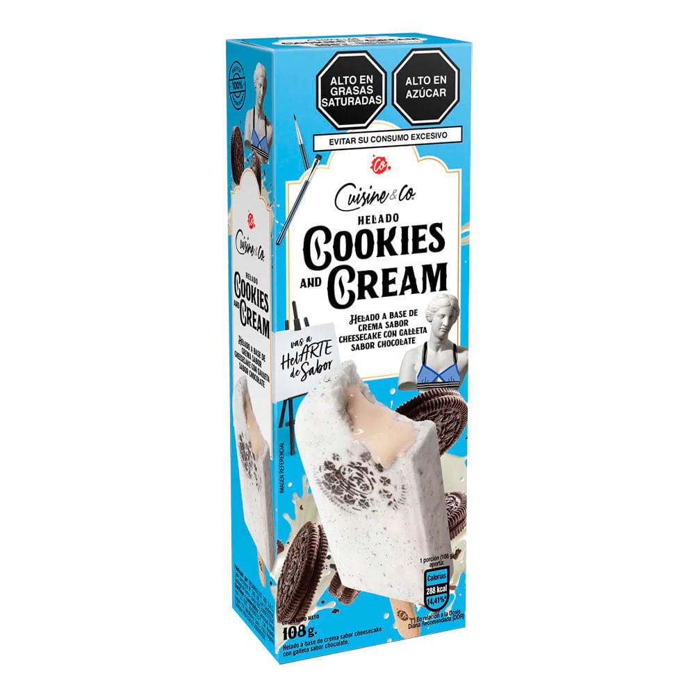 Paleta de Helado Cuisine & Co Cookies & Cream 108g