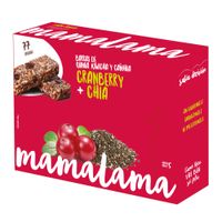 Barra de Quinua, Kiwicha y Cañihua Con Cranberry + Chia Mamalama Caja 5 Unidades