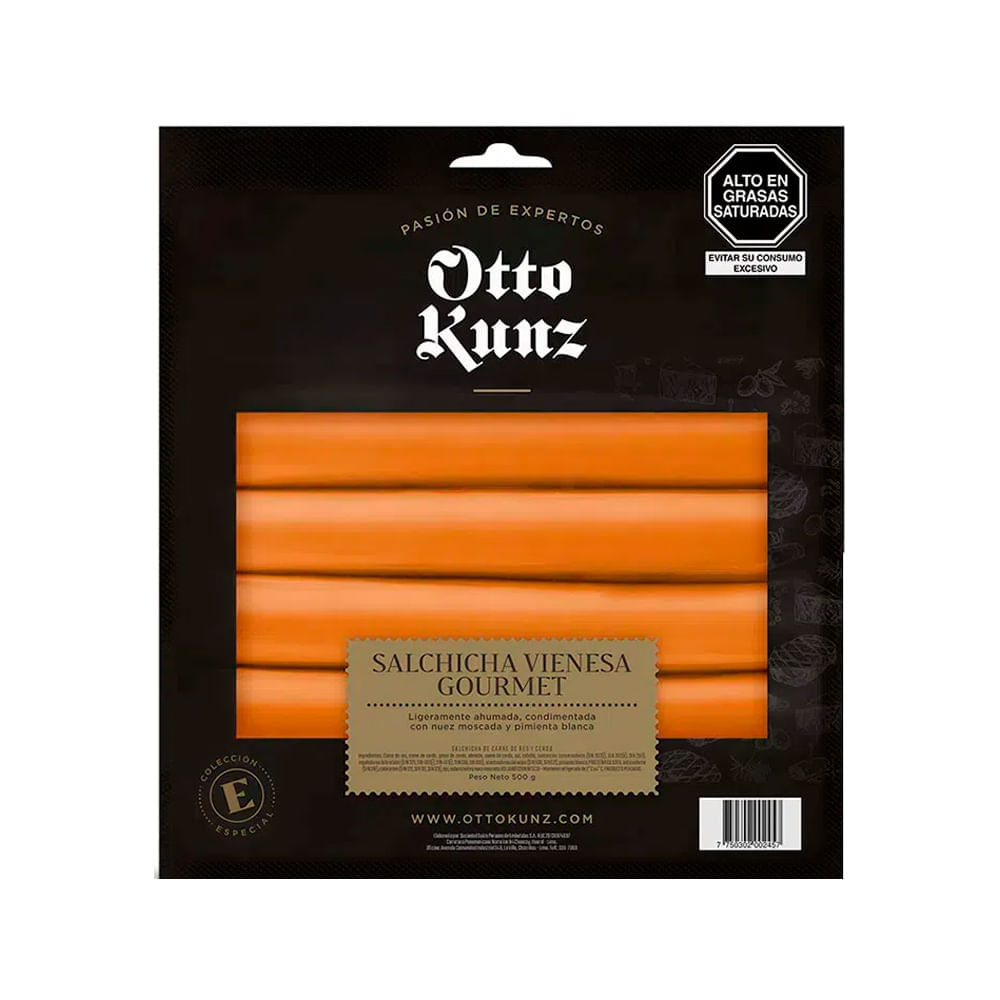 Salchicha Vienesa Gourmet Otto Kunz Paquete 500 g