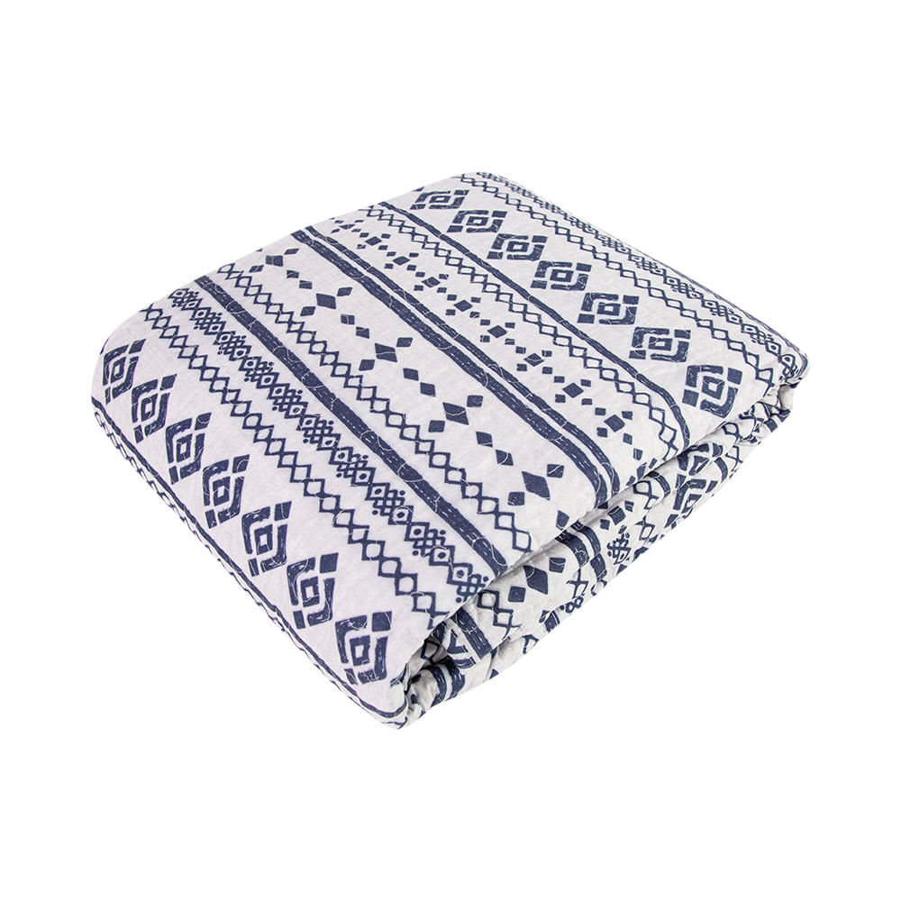 Krea Quilt Estampado 2 Plazas Superior Azul