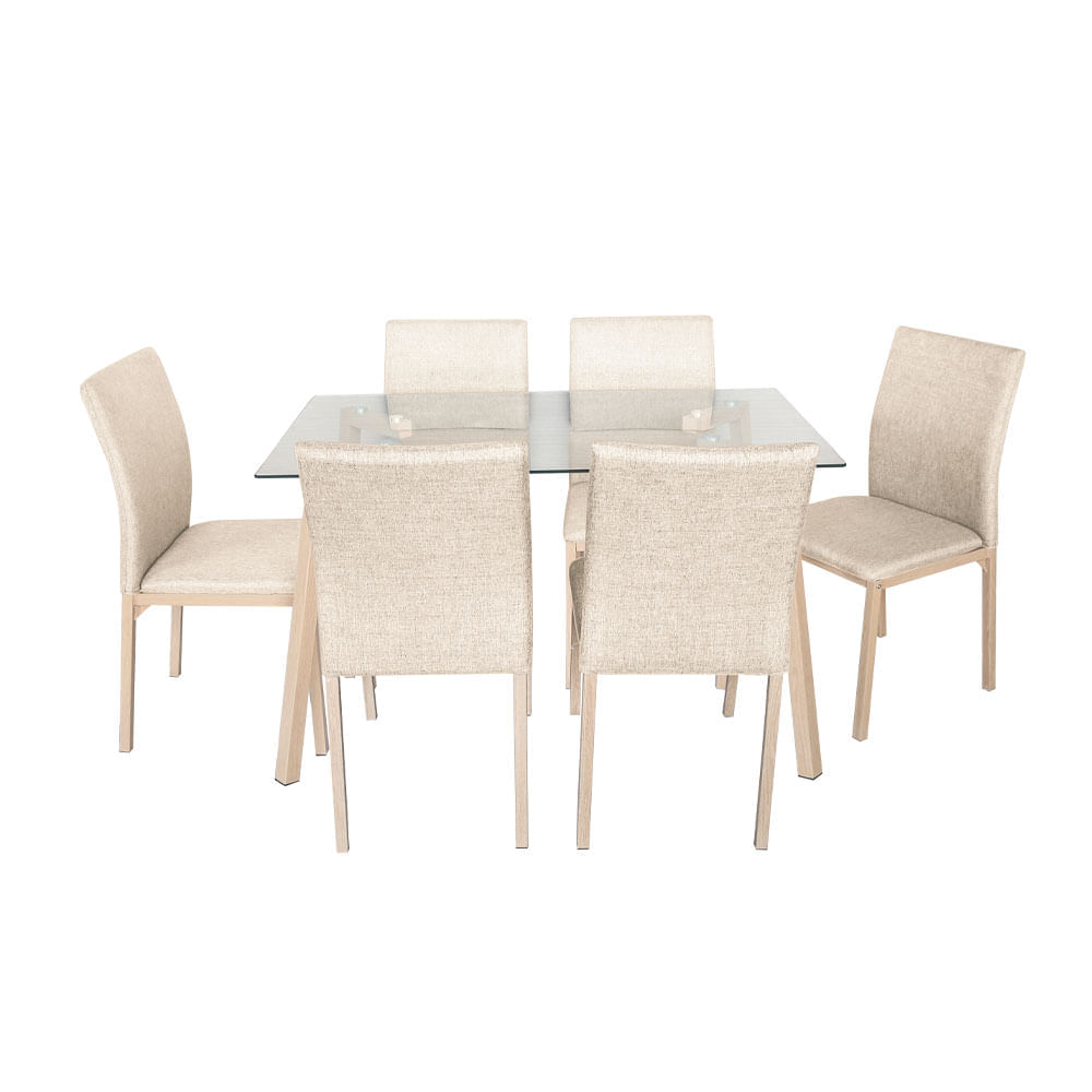 Comedor M+Design Romi Beige 2.0 6 Sillas