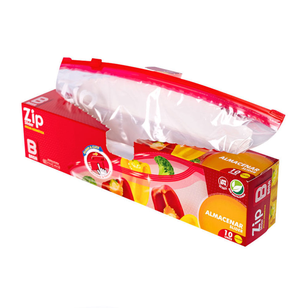 Bolsa Hermética Zip Basa Slider Almacenar Glón