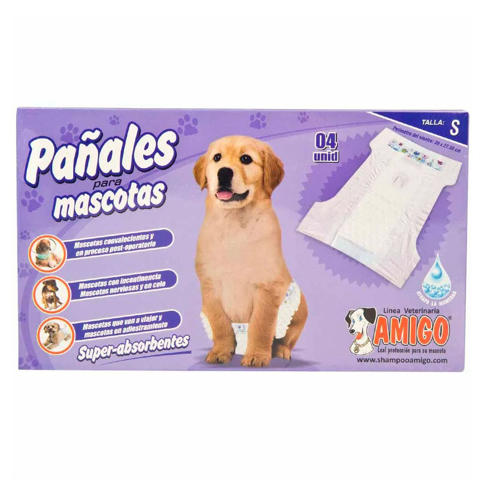 Pañal para Mascotas x4 Amigo Talla S