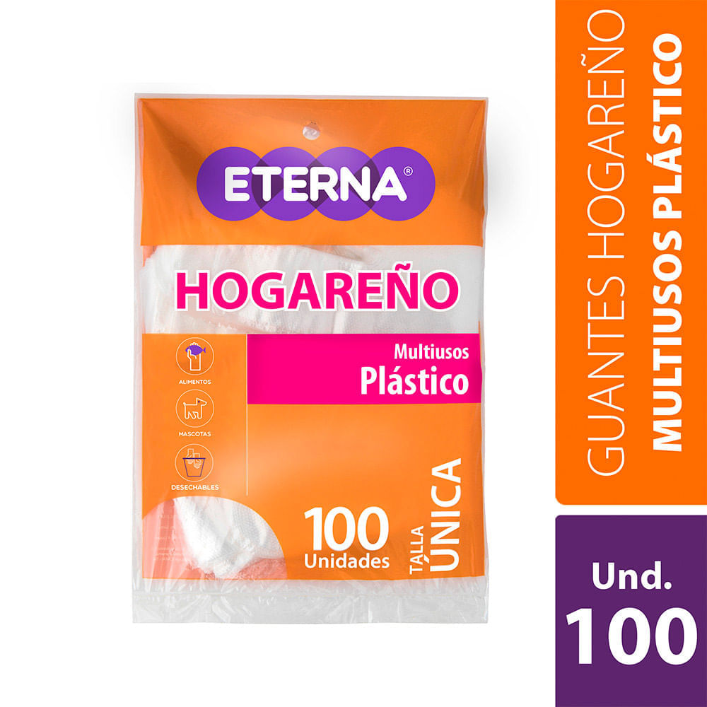 Guantes Multiusos de Plástico Hogareño Bolsa 100 unid