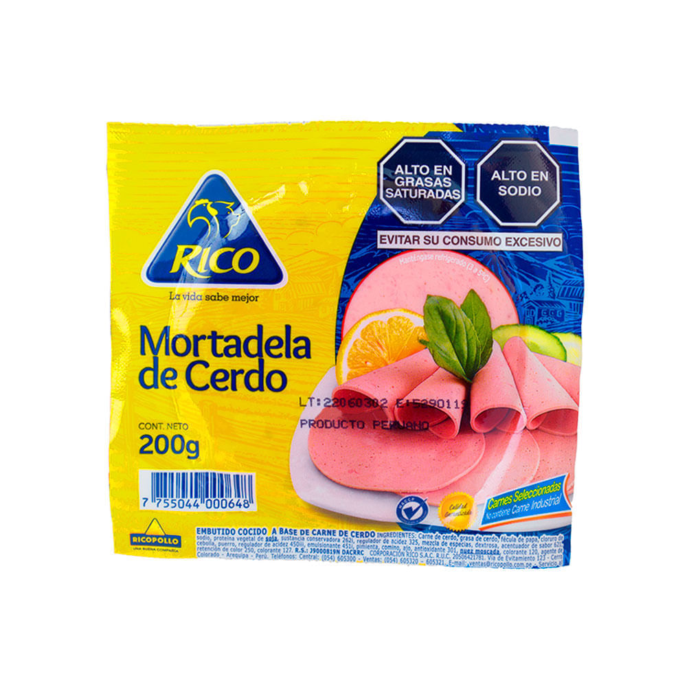 Mortadela de Cerdo Rico 200g