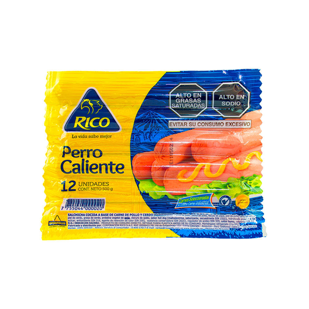 Hot Dog de Pollo Rico 12un.