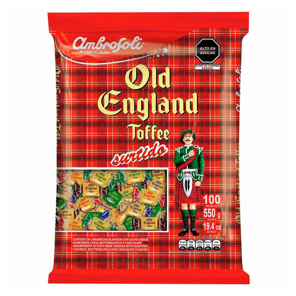 Toffee Sabores Surtidos Old England Toffee 100un.