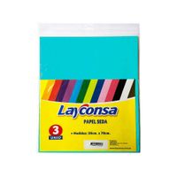 Layconsa Papel de Seda 50 x 70 cm Turquesa Bolsa 3 unid