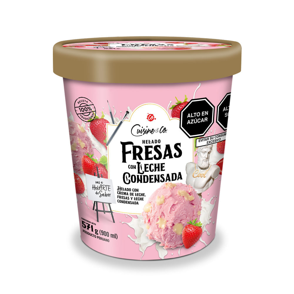 Helado de Fresa con Leche Condensada Cuisine & Co 571ml