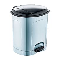 Basurero Plástico Pedal 30 Lt Plateado