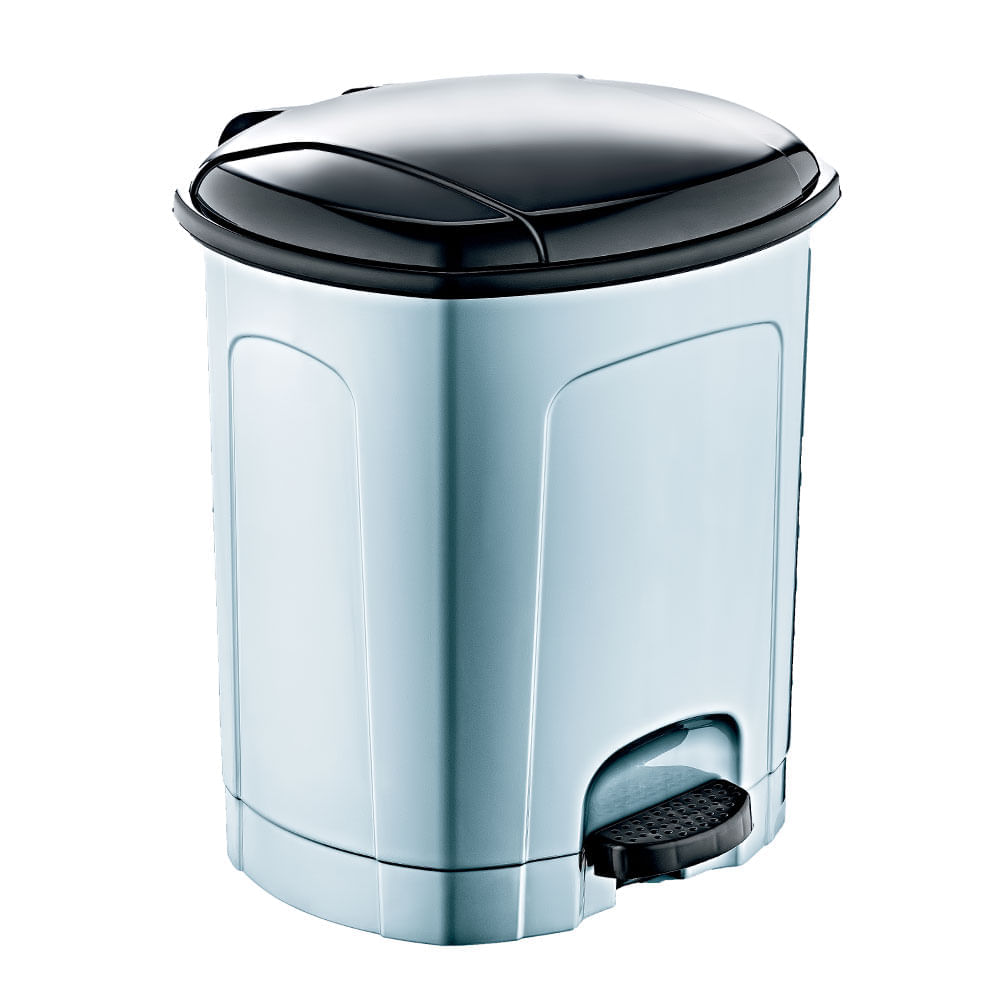 Basurero Plástico Pedal 30 Lt Plateado