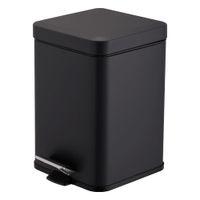 Basurero Metal Pedal 3 Lt Cuadrado Negro Mate