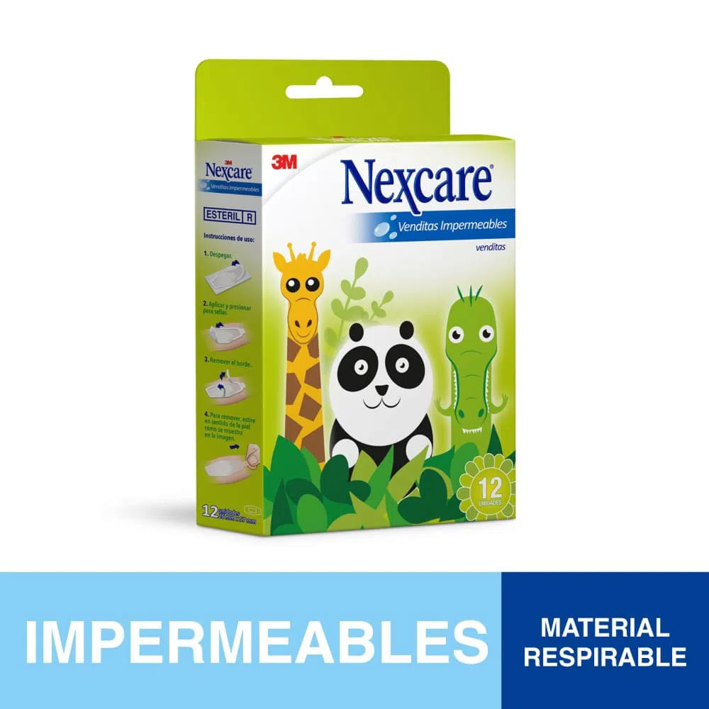 Banditas Impermeables Nexcare Animales 12un