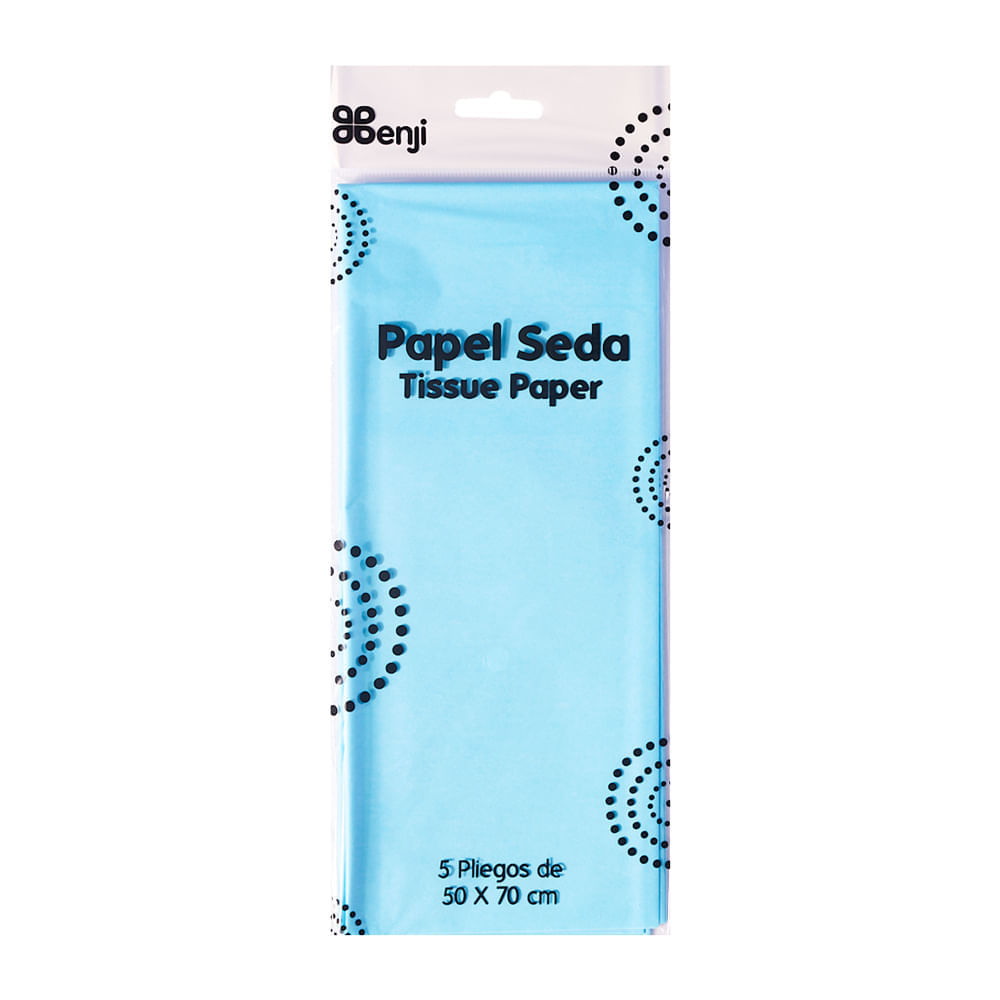 Papel de Seda 50 x 70cm Benji 5un. Celeste