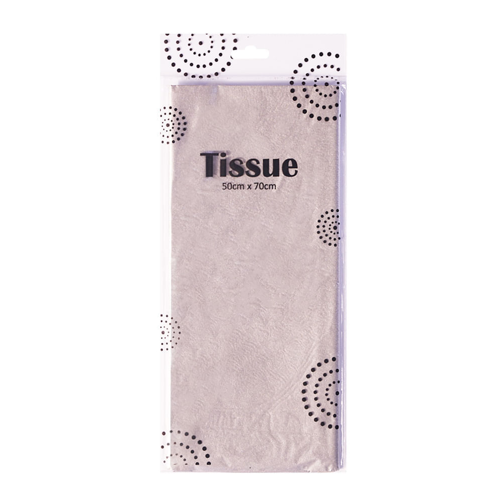 Papel de Seda 50 x 70cm Benji 5un. Plateado