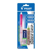 Portaminas Pilot H185 Rojo Neón + Mina + Borrador