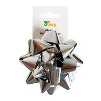 Moño Benji Cinta Metálica 4"" Silver