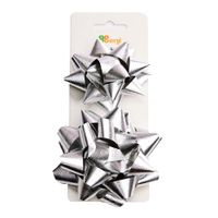 Juego x2 Moños Cinta Benji Relieve 3""+ 4"" Silver
